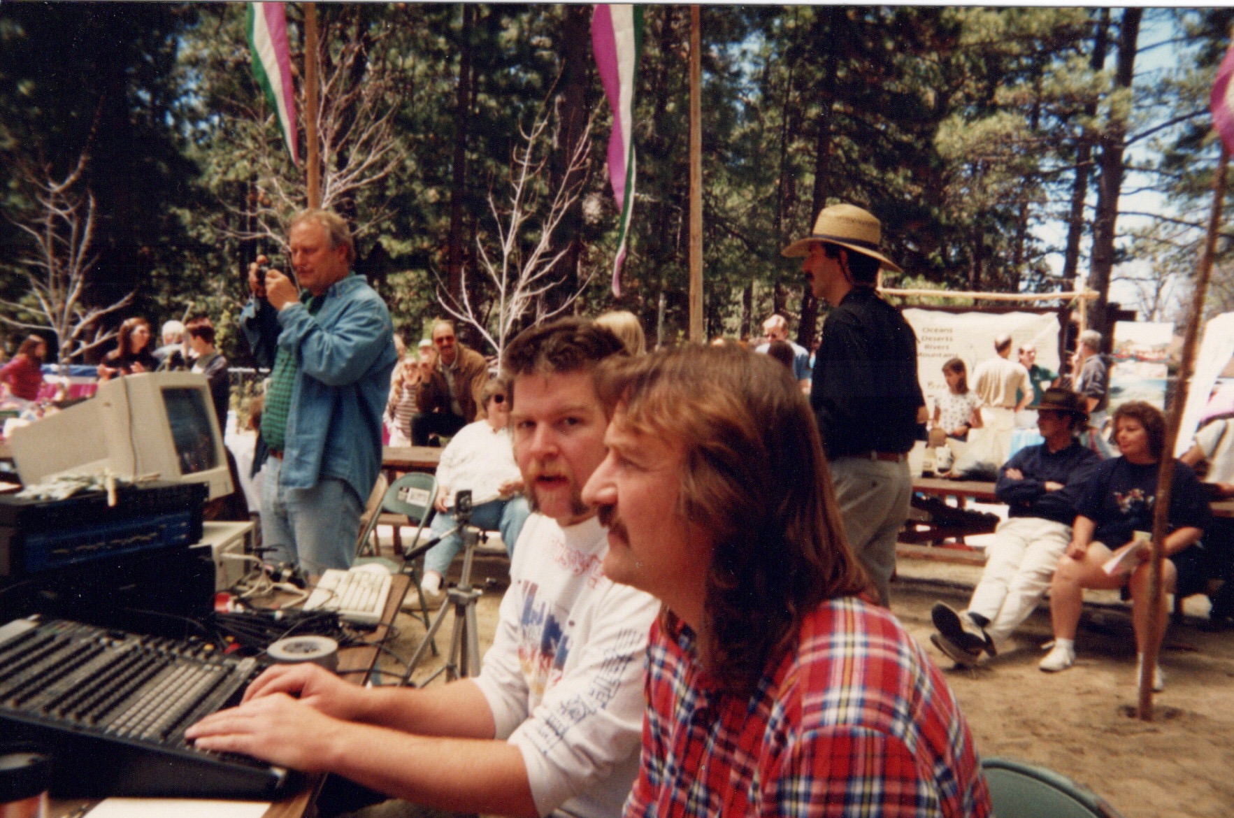 Joey And Dave Swanson Mixing Sound And Internet Broadcast